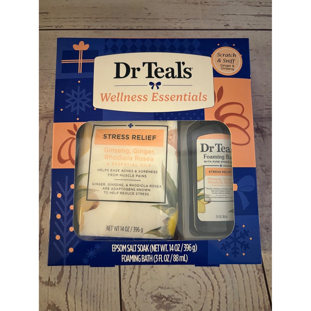 Dr Teal's‎ Stress Relief Epsom Salt Soak Foaming Bath Ginger & Ginseng NIB